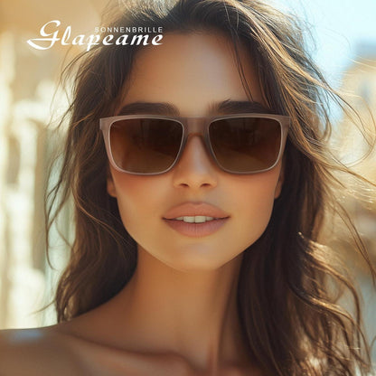 Polarisierte Sonnenbrille UV400 Schutz Retro Design Schwarz