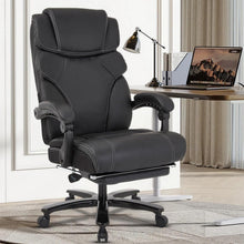 KREAM Chefsessel Bürostuhl mit Fußstütze ergonomisch 210 kg PU Leder