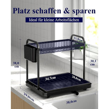 2-stufiges Edelstahl Abtropfgestell mit Besteckhalter