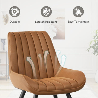 Moderner Esszimmerstuhl gepolstert – Braun, 4er Set