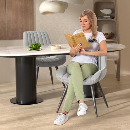 Moderner Esszimmerstuhl gepolstert – 6er Set Grau