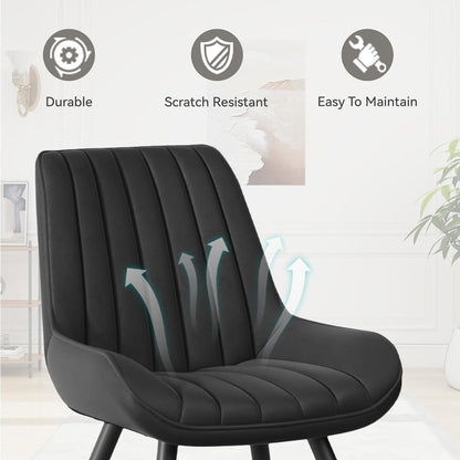 Moderner Esszimmerstuhl gepolstert – 2er Set Schwarz
