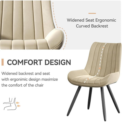 Moderner Esszimmerstuhl gepolstert – Beige, 6er Set