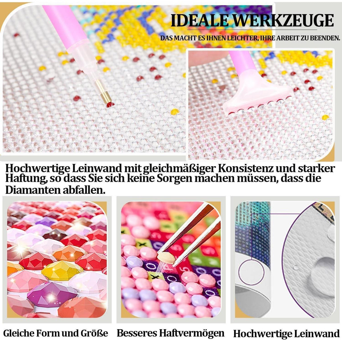 Diamant Painting Blumen 30x40cm mit Rahmen – Entspannung & Wanddeko