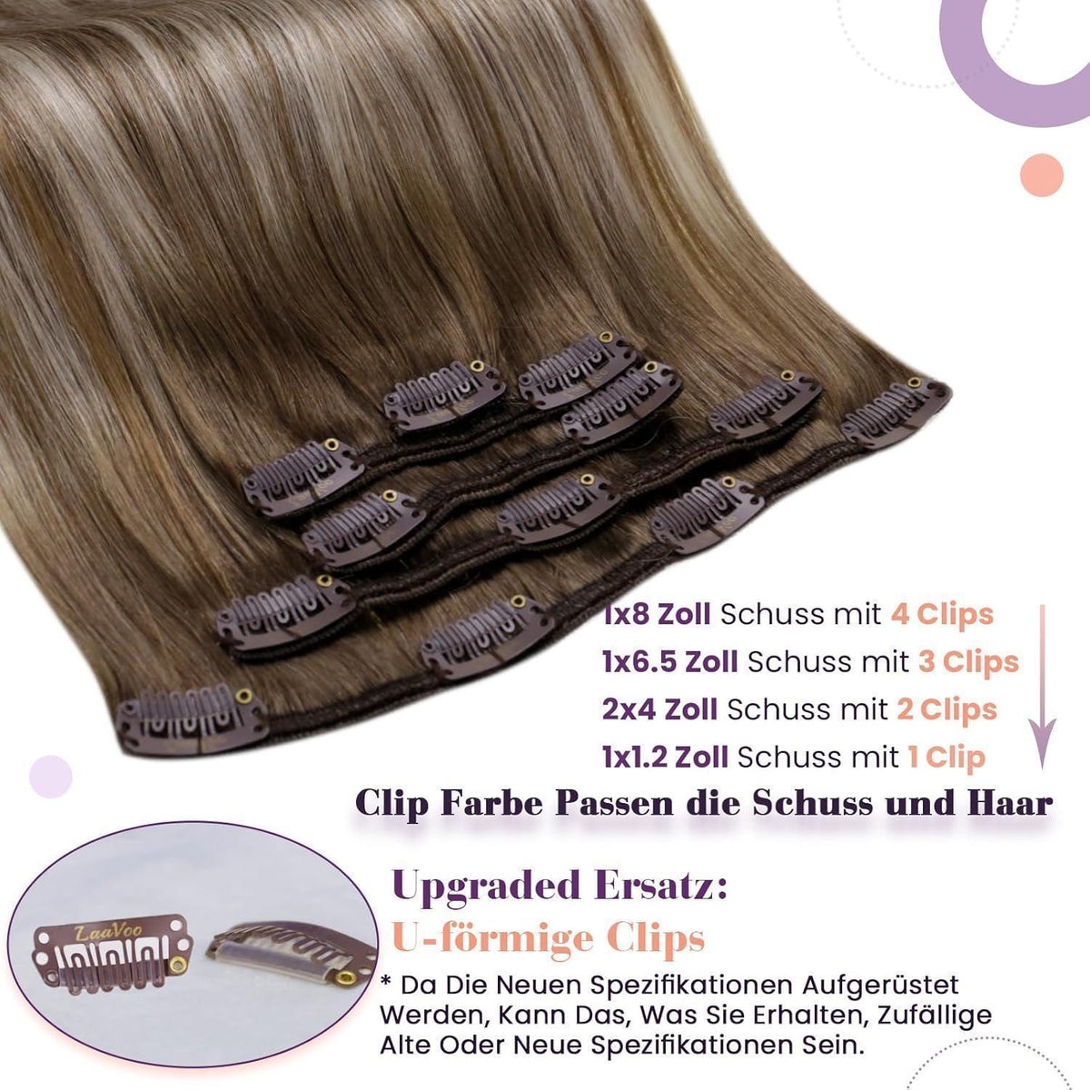 Clip-in Echthaar Extensions Ombre Blond 35cm