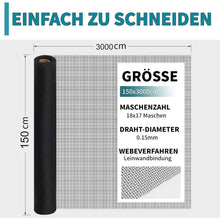 Fliegengitter Fenster 150x3000cm Edelstahl Zuschneidbar