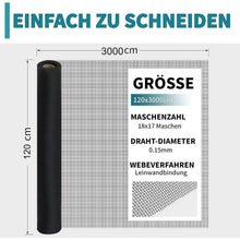 Fliegengitter Fenster 120x3000cm Edelstahl Zuschneidbar