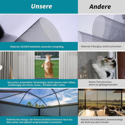 Fliegengitter Fenster 120x3000cm Edelstahl Zuschneidbar