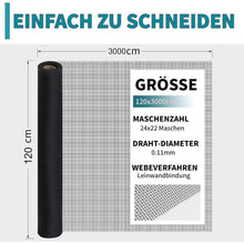 Fliegengitter Fenster 120x3000cm Edelstahl Insektenschutznetz