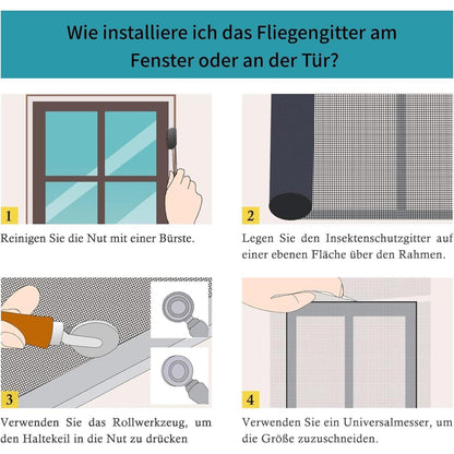 Fliegengitter Fenster 120x1500cm Edelstahl – Insektenschutznetz