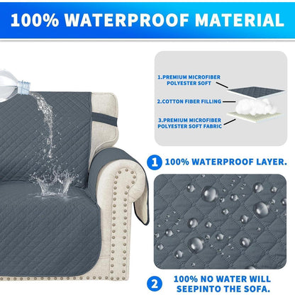 Wasserdichter Sofabezug L-Form 4 Sitzer, Graublau