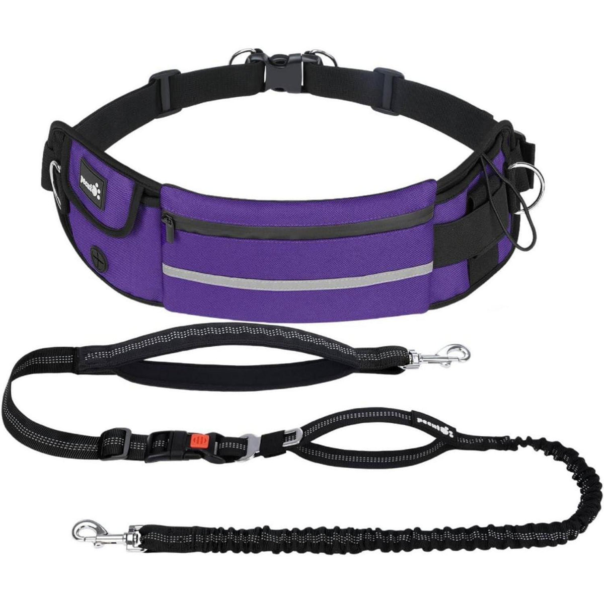 Freihand-Joggingleine für Hunde mit Bauchgurt, Lila