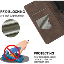 Handyhülle mit Panzerglas für Samsung A56/A36 5G, Flip Case mit RFID-Schutz in Lederoptik