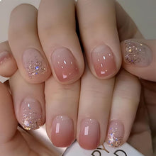 24 Stk. Winter Ombré Press-On Nägel Set - Glänzend & Kurz