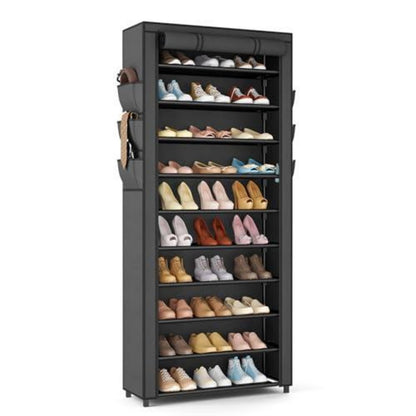 Schuhregal 11 Ebenen – Platz für 30+ Paar Schuhe & Staubsicher