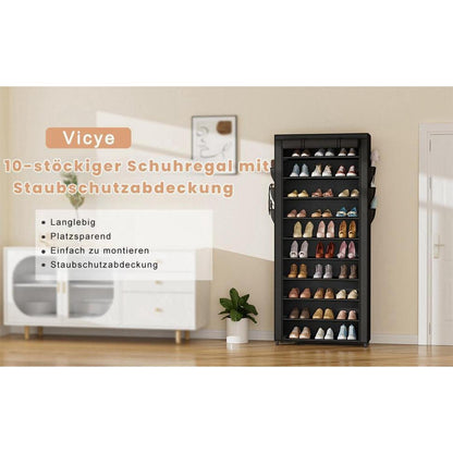 Schuhregal 11 Ebenen – Platz für 30+ Paar Schuhe & Staubsicher