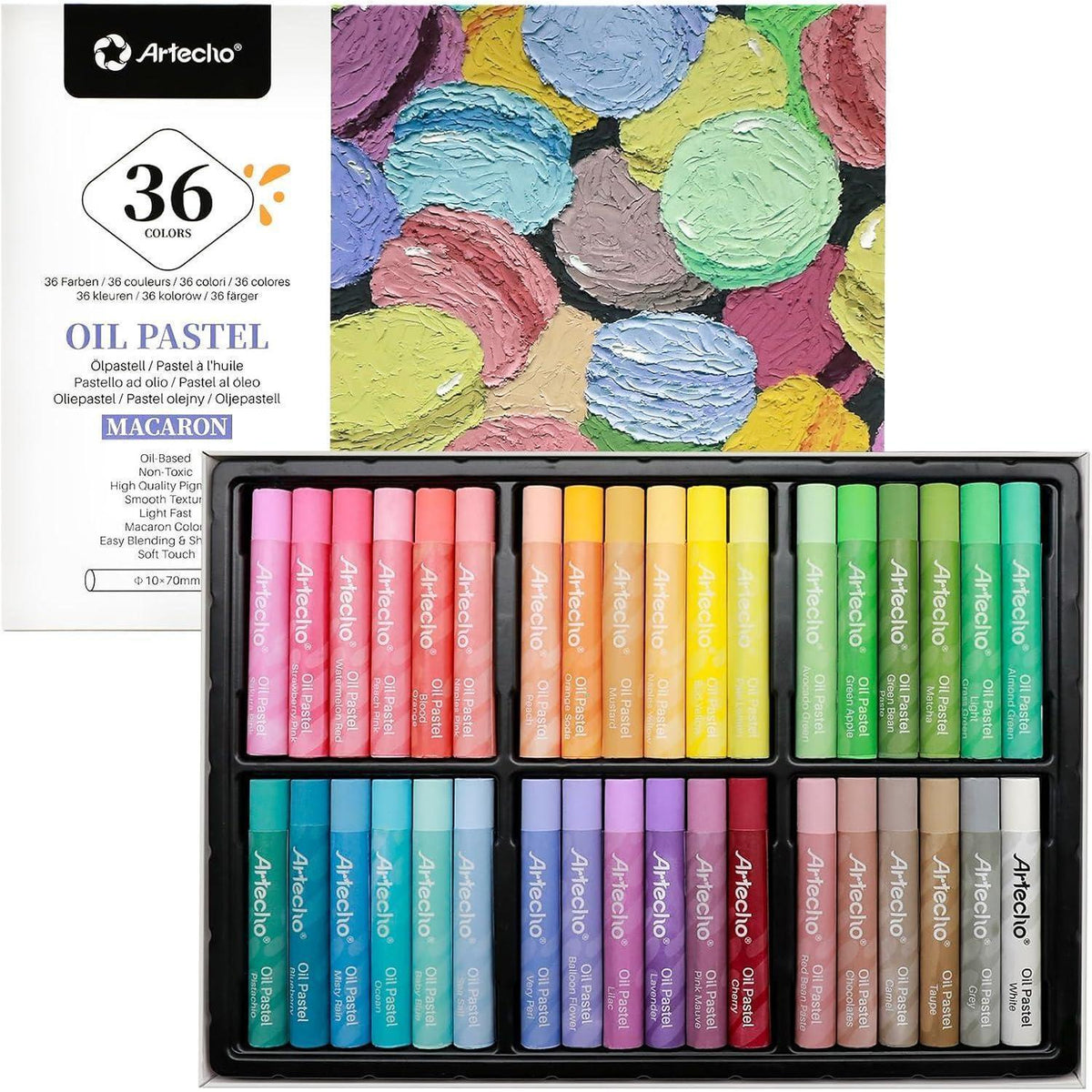 Ölpastell-Set 36 Macaron-Farben zum Malen