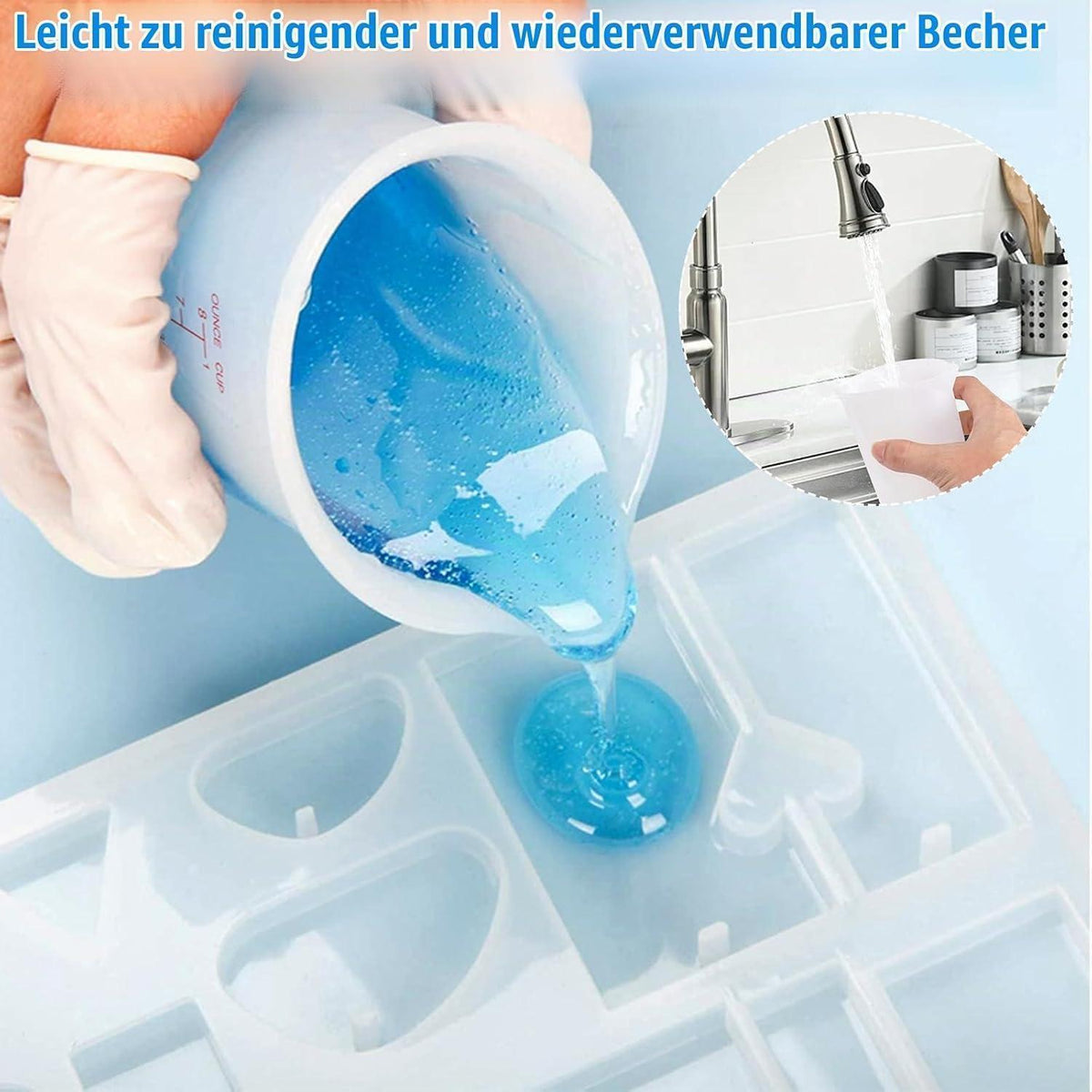 2 Silikon Messbecher Set | Epoxidharz & Gießpulver