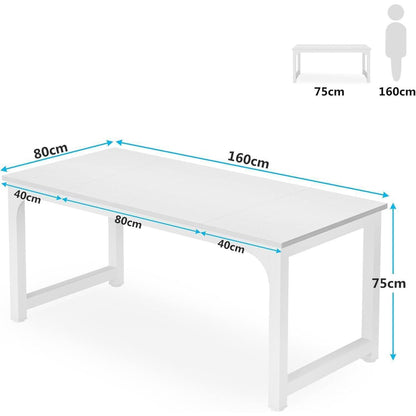 Großer Schreibtisch 160x80cm – Weißer Home Office Arbeitstisch
