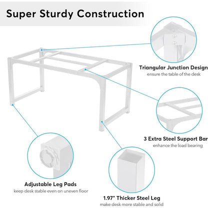 Großer Schreibtisch 160x80cm – Weißer Home Office Arbeitstisch
