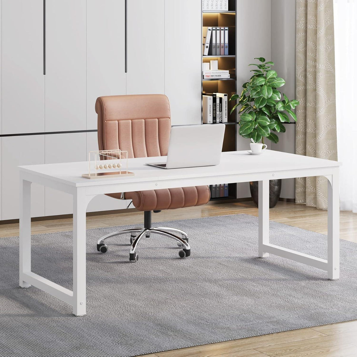 Großer Schreibtisch 160x80cm – Weißer Home Office Arbeitstisch