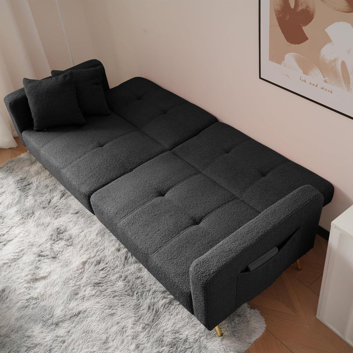 2-in-1 Schlafsofa mit verstellbarer Rückenlehne (Grau)
