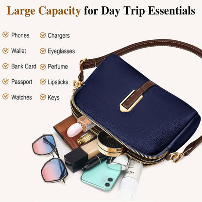 TEUEN Kleine Damen Umhängetasche Leder Crossbody