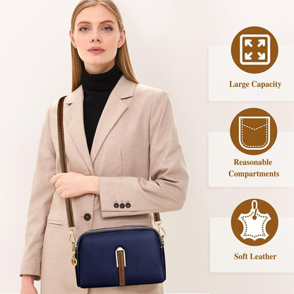 TEUEN Kleine Damen Umhängetasche Crossbody Leder Schultertasche