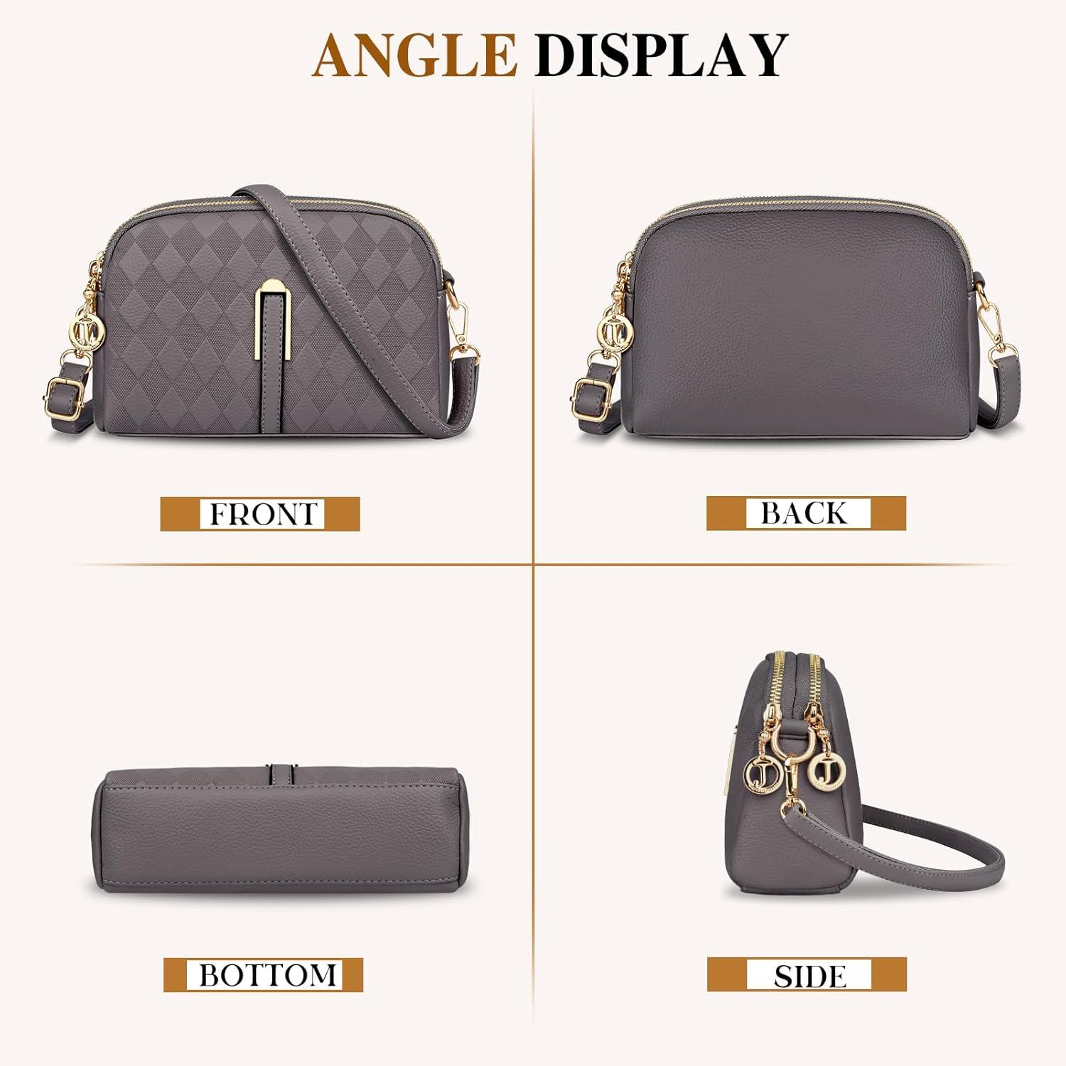 TEUEN Kleine Damen Umhängetasche Leder Crossbody