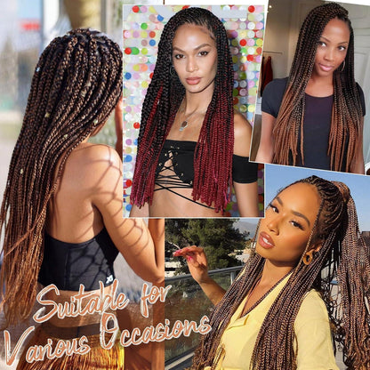 66cm Pre Stretched Braiding Haare 8er Set Ombre Rot