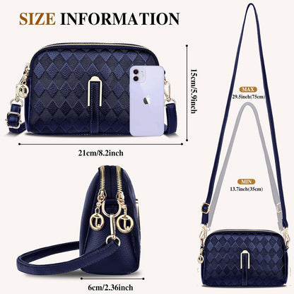 TEUEN Damen Umhängetasche Leder Crossbody Bag Weich Handtasche