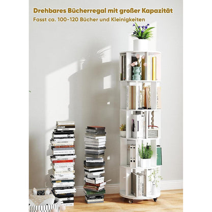 Drehbares Kinderregal 5 Etagen Weiß – Platzsparend & Modern