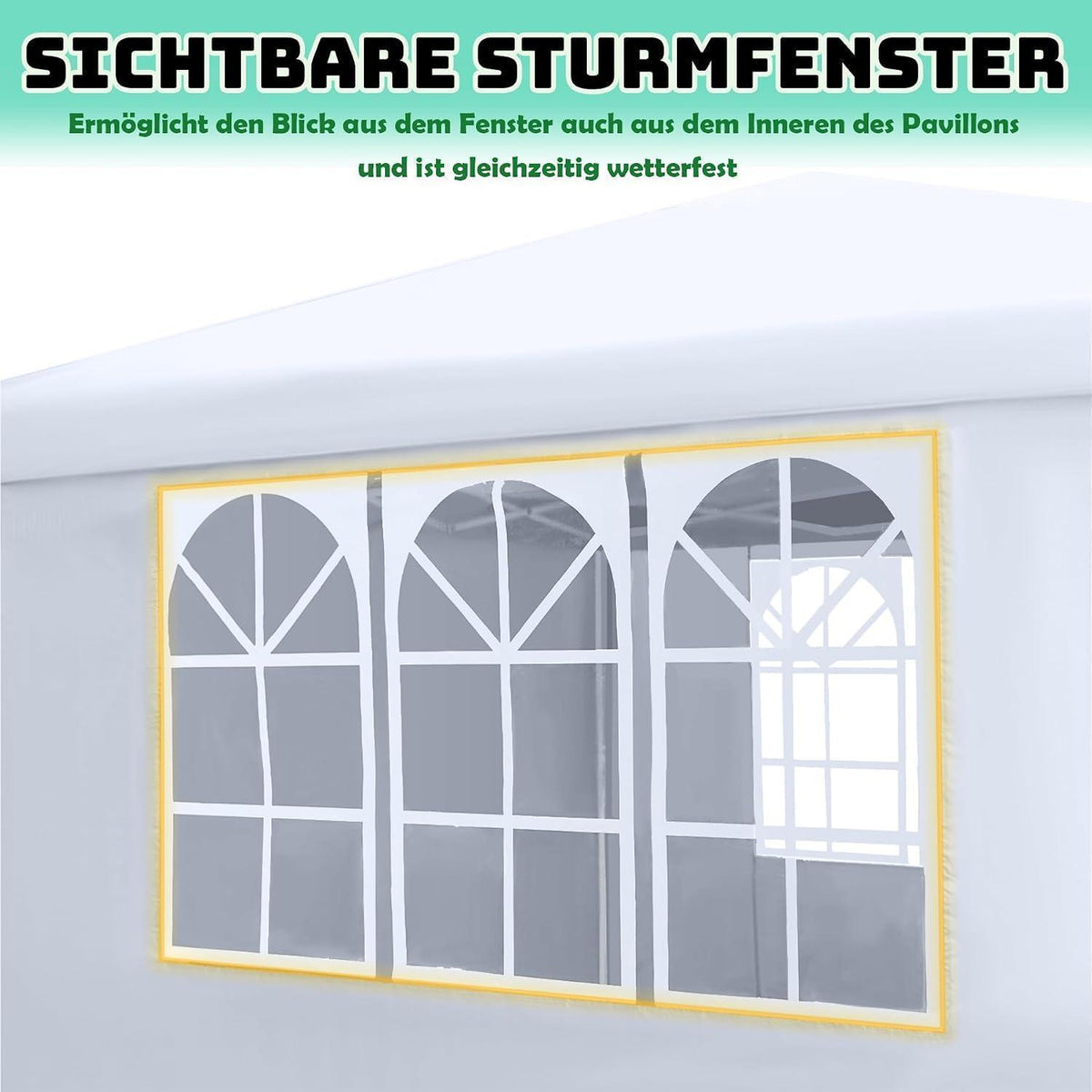 Wasserdichter Faltpavillon 2.5x2.5m mit Seitenteilen & Fenstern