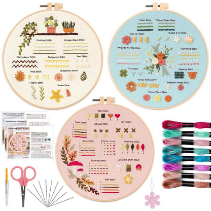 Kreuzstich Set für Anfänger mit Blumenmuster & Zubehör