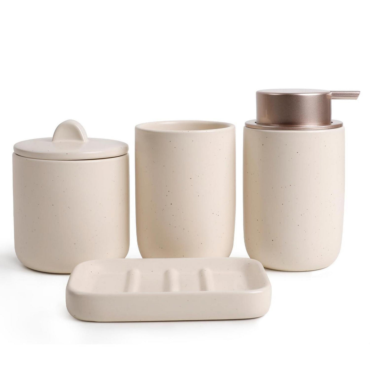 Keramik Badezimmer Set 4-teilig – Organizer & Deko