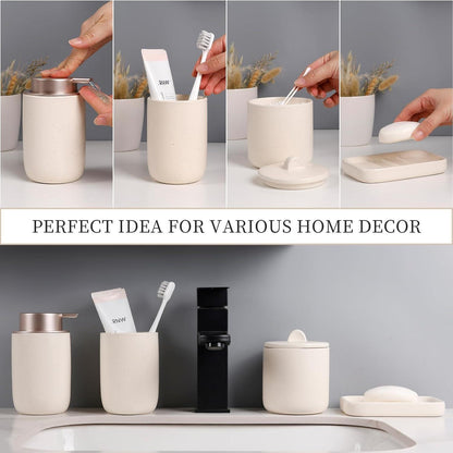 Keramik Badezimmer Set 4-teilig – Organizer & Deko