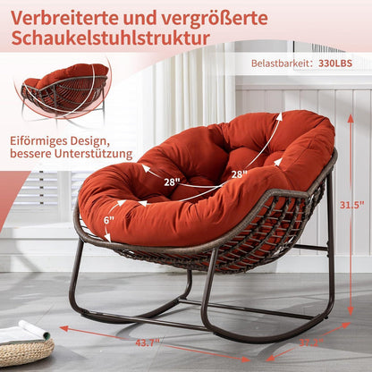 Papasan Schaukelstuhl - Bequemer Sitz für Terrasse & Wohnzimmer