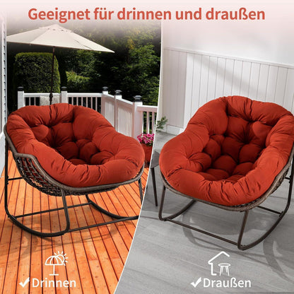 Papasan Schaukelstuhl - Bequemer Sitz für Terrasse & Wohnzimmer