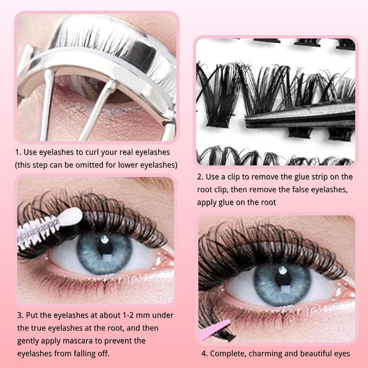 Wimpern Extensions Set 580 Stück – Natürlicher Look & DIY