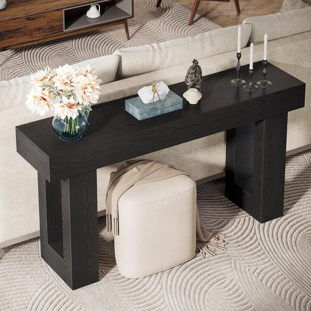 160 cm Konsolentisch Landhausstil – Schwarz