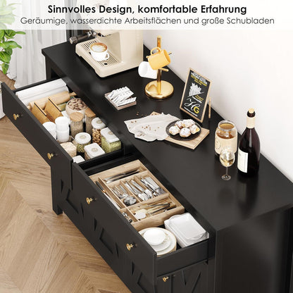140cm Sideboard mit Arbeitsplatte – Küchenschrank & Buffetschrank