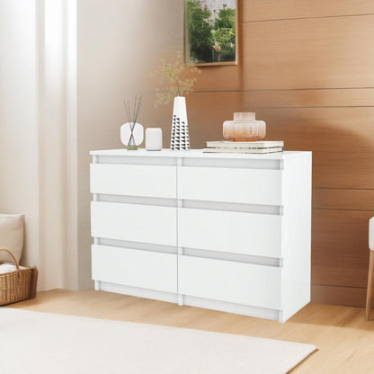 Weißes Schlafzimmer-Regal mit 6 Schubladen (100x30x70cm)