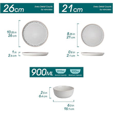 Steingut Geschirrset 36tlg für 12 Personen, Beige