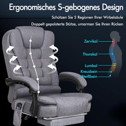 ALFORDSON Bürostuhl mit Massagefunktion und