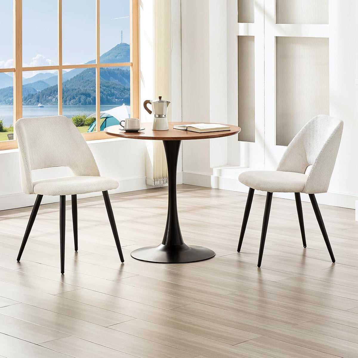 Esszimmerstühle 4er Set, Samt, Beige – Modern & Komfortabel