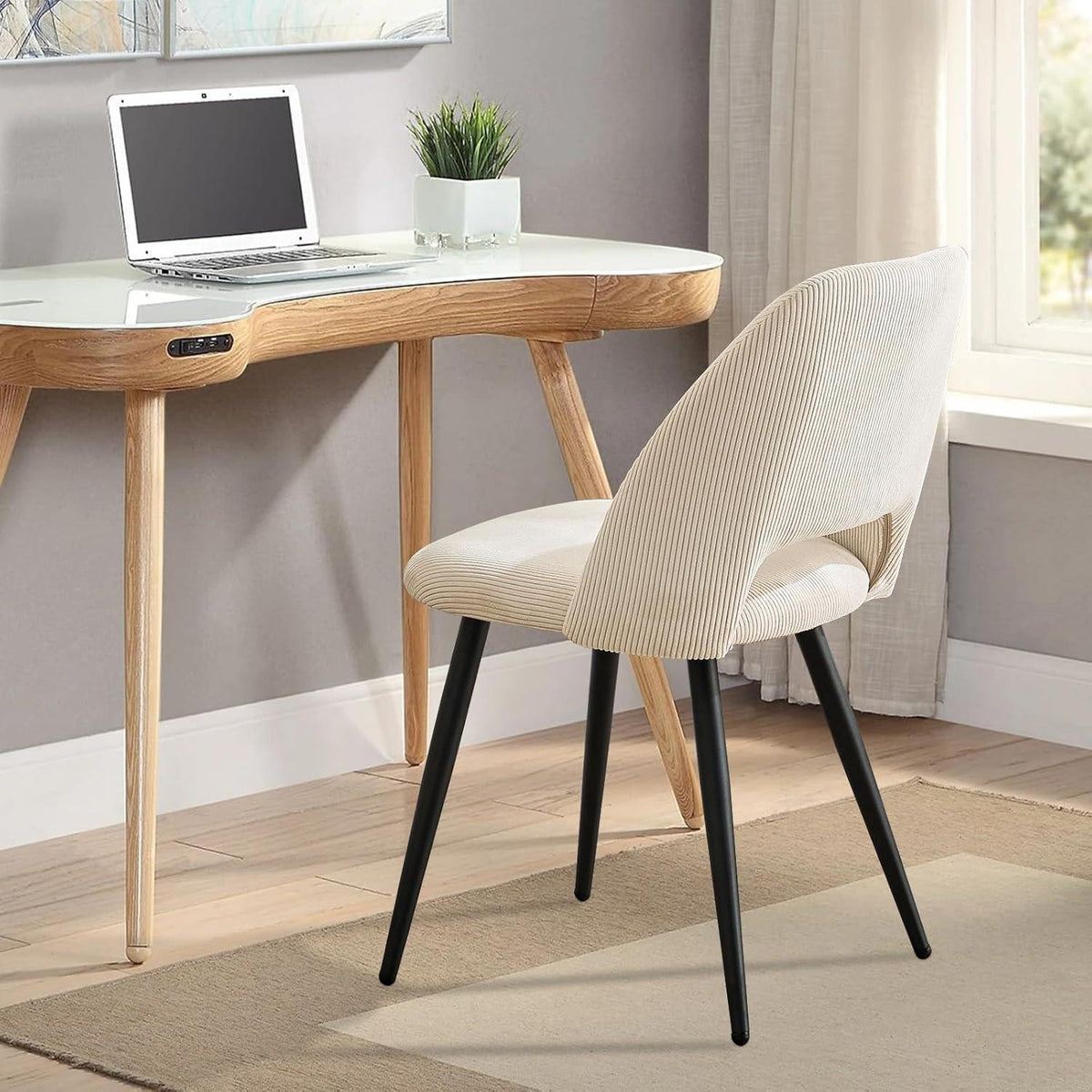 Esszimmerstühle 6er Set, Samt, Beige – Modern & Komfortabel