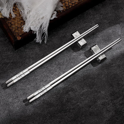 Metall Essstäbchen Set mit Halter – Wiederverwendbar & Spülmaschinenfest