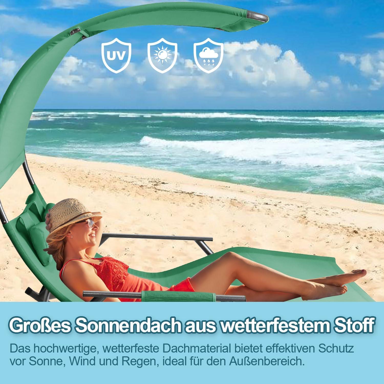 Doppelliege Outdoor Schaukelliege Sonnenliege 250 kg Sonnendach Farbwahl