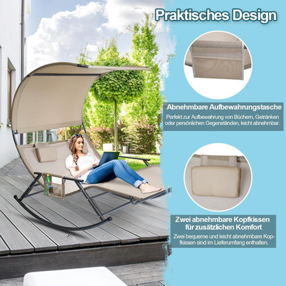 Doppelliege Outdoor Schaukelliege bis 250 kg Sonnenliege mit