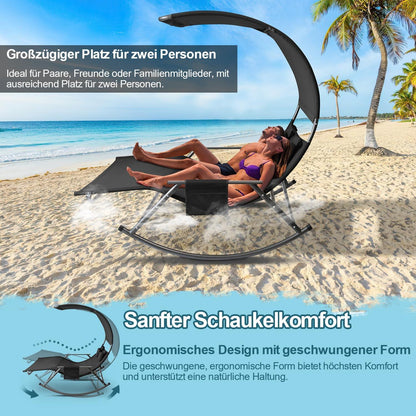Doppelliege Outdoor mit Sonnendach und Tasche für 2 Personen
